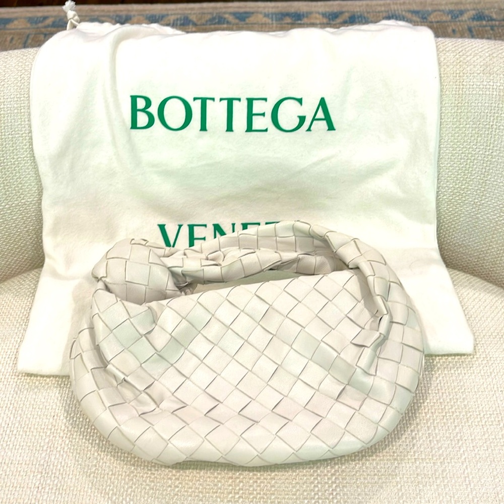 Chalk BOTTEGA VENETA mini jodie bag retails $2800